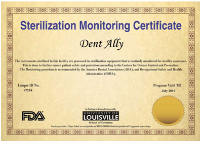 Dent Ally has been awarded Sterilization